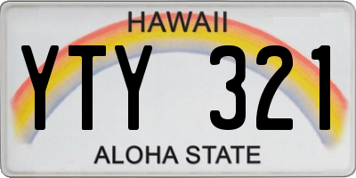 HI license plate YTY321