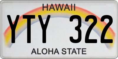 HI license plate YTY322