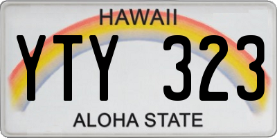 HI license plate YTY323