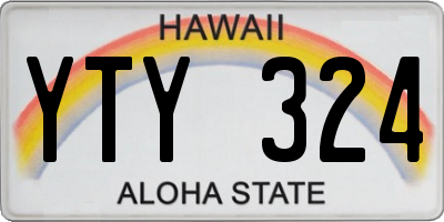 HI license plate YTY324