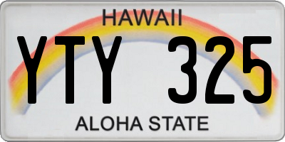 HI license plate YTY325