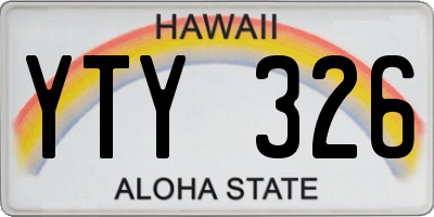 HI license plate YTY326