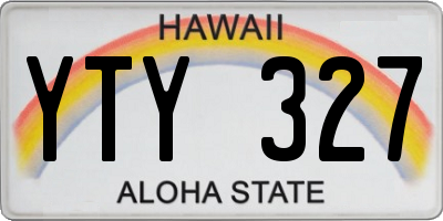 HI license plate YTY327