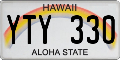 HI license plate YTY330