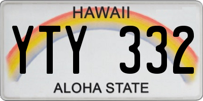 HI license plate YTY332