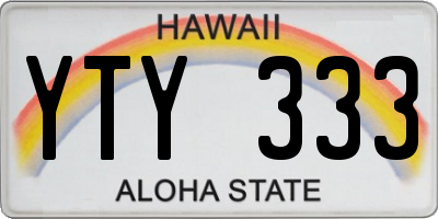 HI license plate YTY333