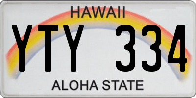 HI license plate YTY334