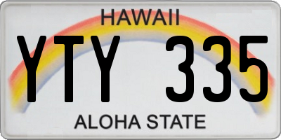 HI license plate YTY335