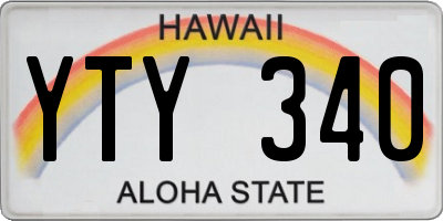 HI license plate YTY340