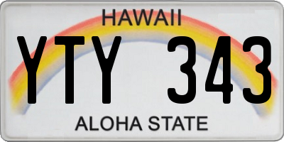 HI license plate YTY343
