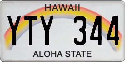 HI license plate YTY344