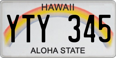 HI license plate YTY345