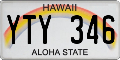 HI license plate YTY346