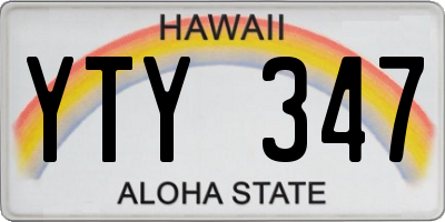 HI license plate YTY347
