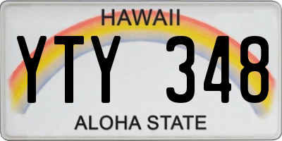 HI license plate YTY348