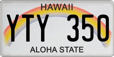 HI license plate YTY350