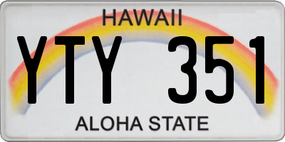 HI license plate YTY351