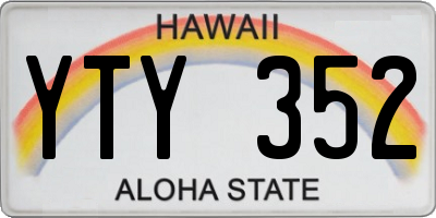 HI license plate YTY352