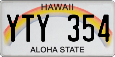 HI license plate YTY354