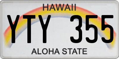 HI license plate YTY355