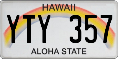 HI license plate YTY357