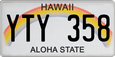 HI license plate YTY358