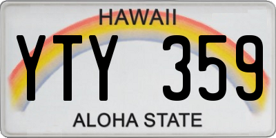 HI license plate YTY359