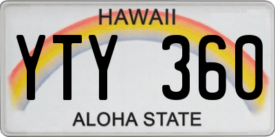 HI license plate YTY360