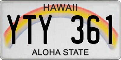 HI license plate YTY361