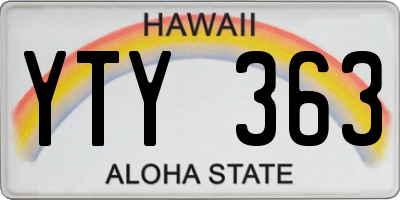 HI license plate YTY363