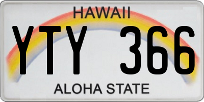 HI license plate YTY366