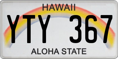 HI license plate YTY367