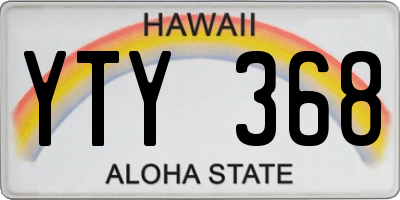 HI license plate YTY368
