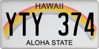 HI license plate YTY374