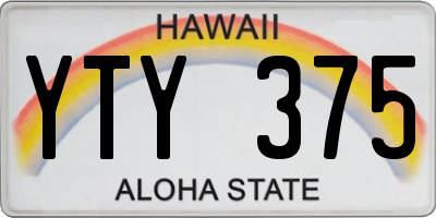 HI license plate YTY375