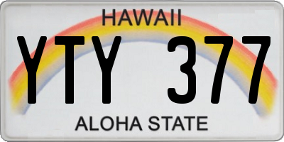 HI license plate YTY377