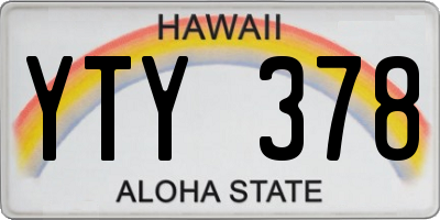 HI license plate YTY378