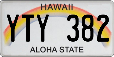 HI license plate YTY382