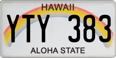 HI license plate YTY383