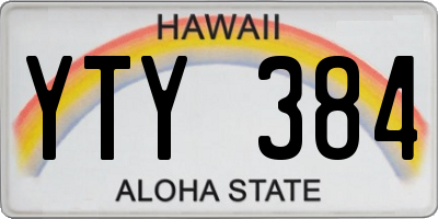 HI license plate YTY384