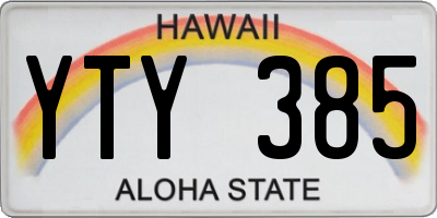 HI license plate YTY385