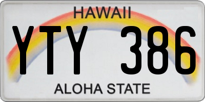 HI license plate YTY386
