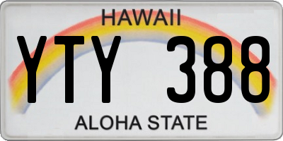 HI license plate YTY388