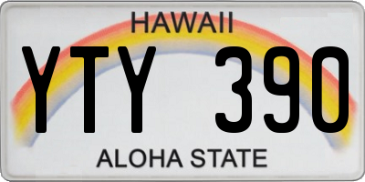 HI license plate YTY390