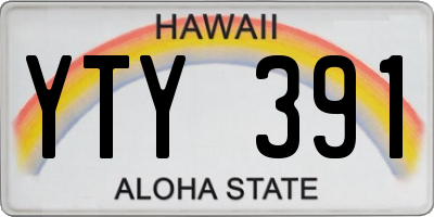 HI license plate YTY391