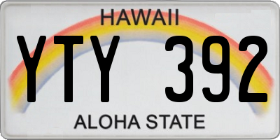 HI license plate YTY392