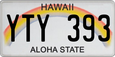 HI license plate YTY393