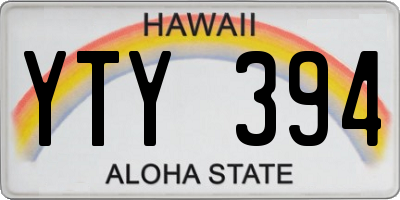 HI license plate YTY394