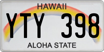 HI license plate YTY398