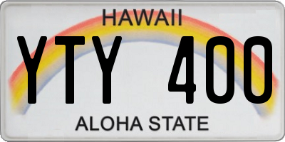 HI license plate YTY400